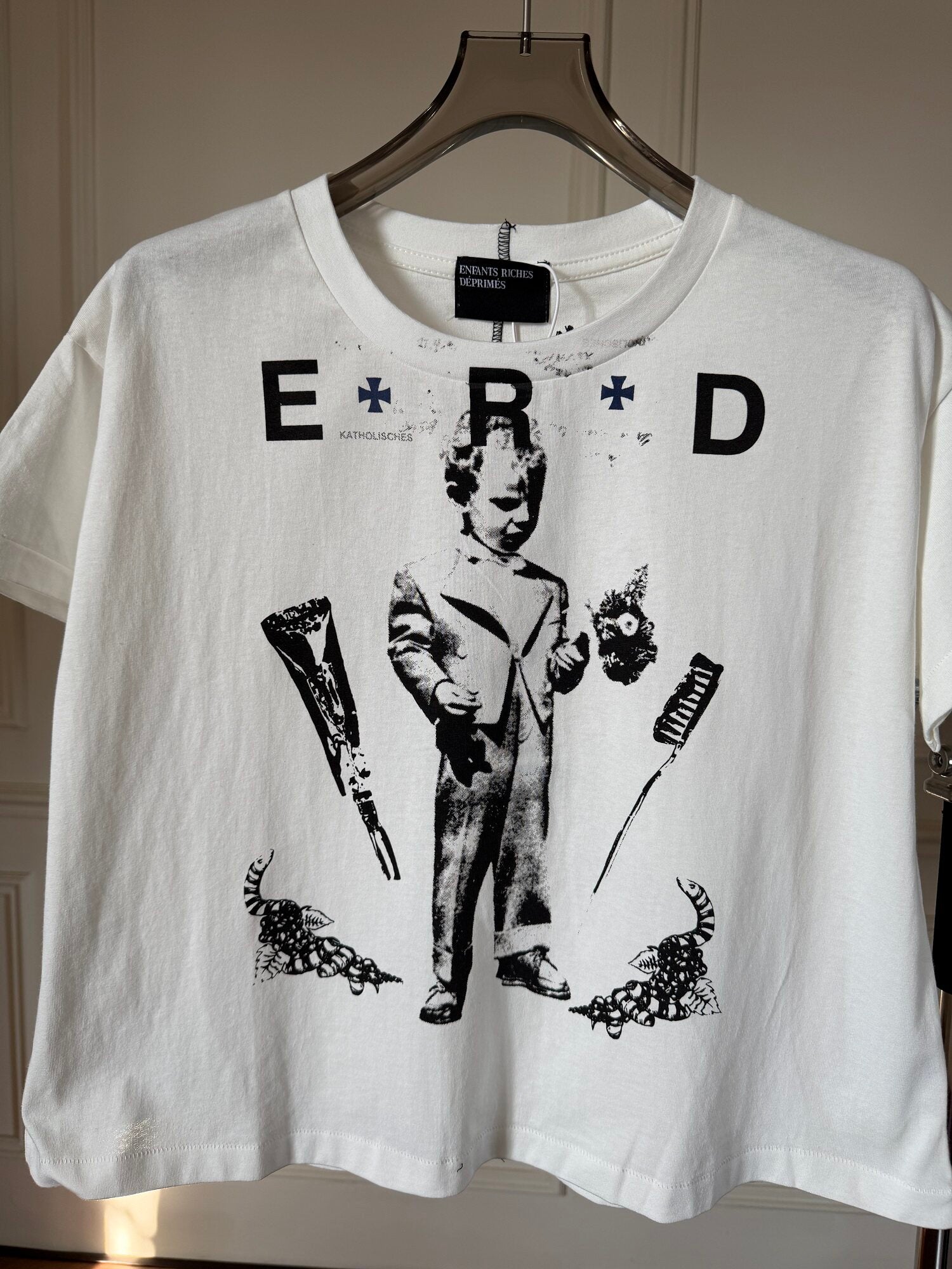 ERD melancholic Vintage Boy Graphic Cropped T-Shirt