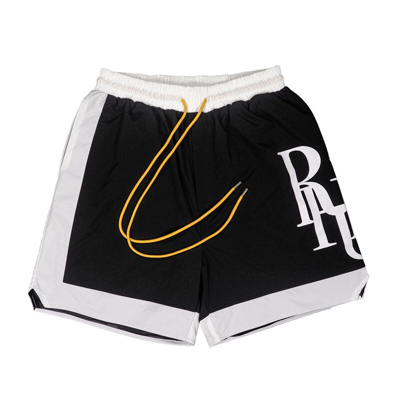 Rhude Summer New Color-Plaid Big Logo Print Short Pants