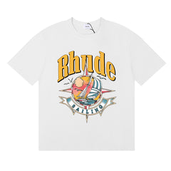 Rhude Sailing Sailboat Navigation Print T-Shirt