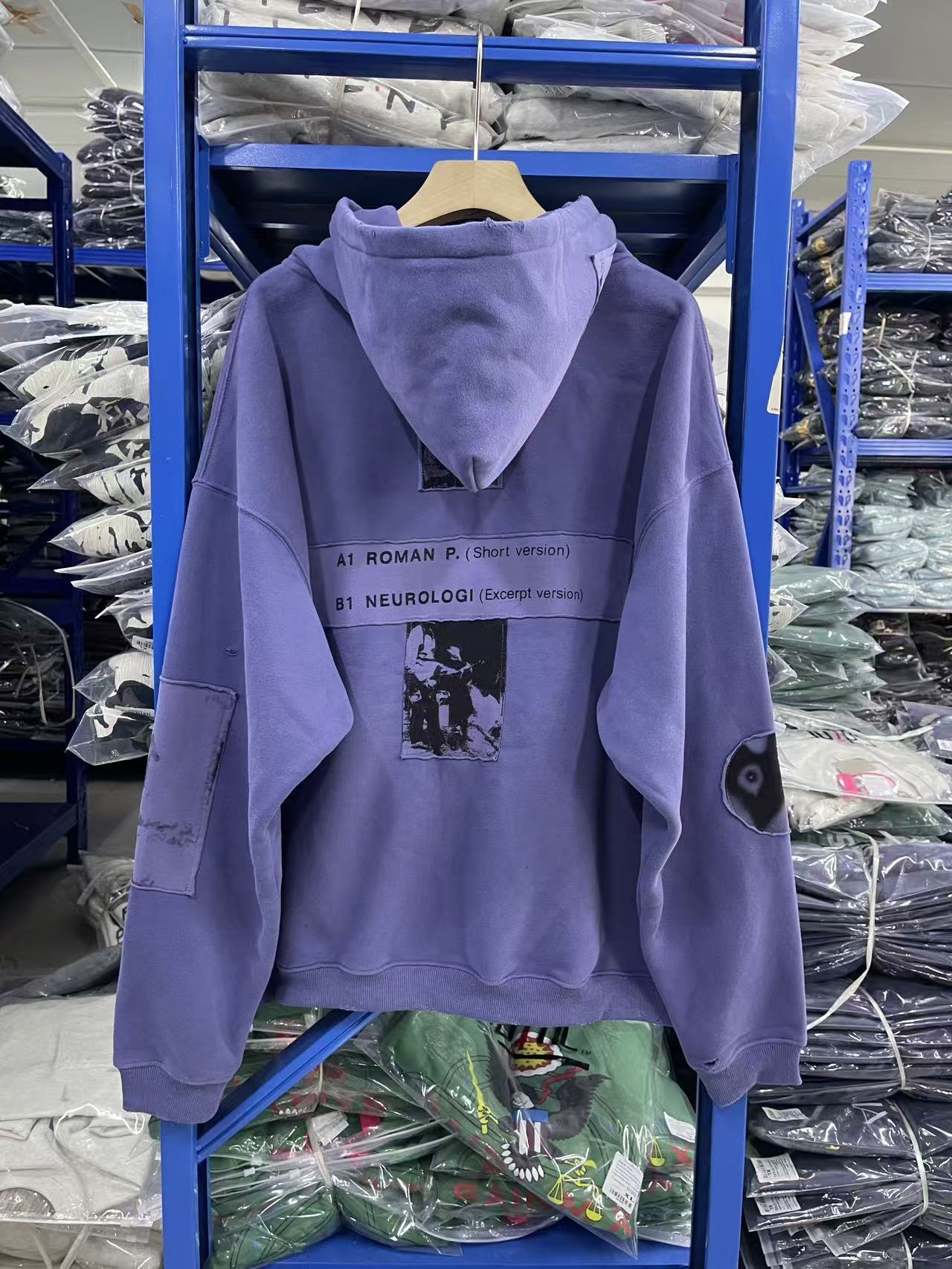 ERD Inspired Washed Purple Fleece Zip Up Hoodie