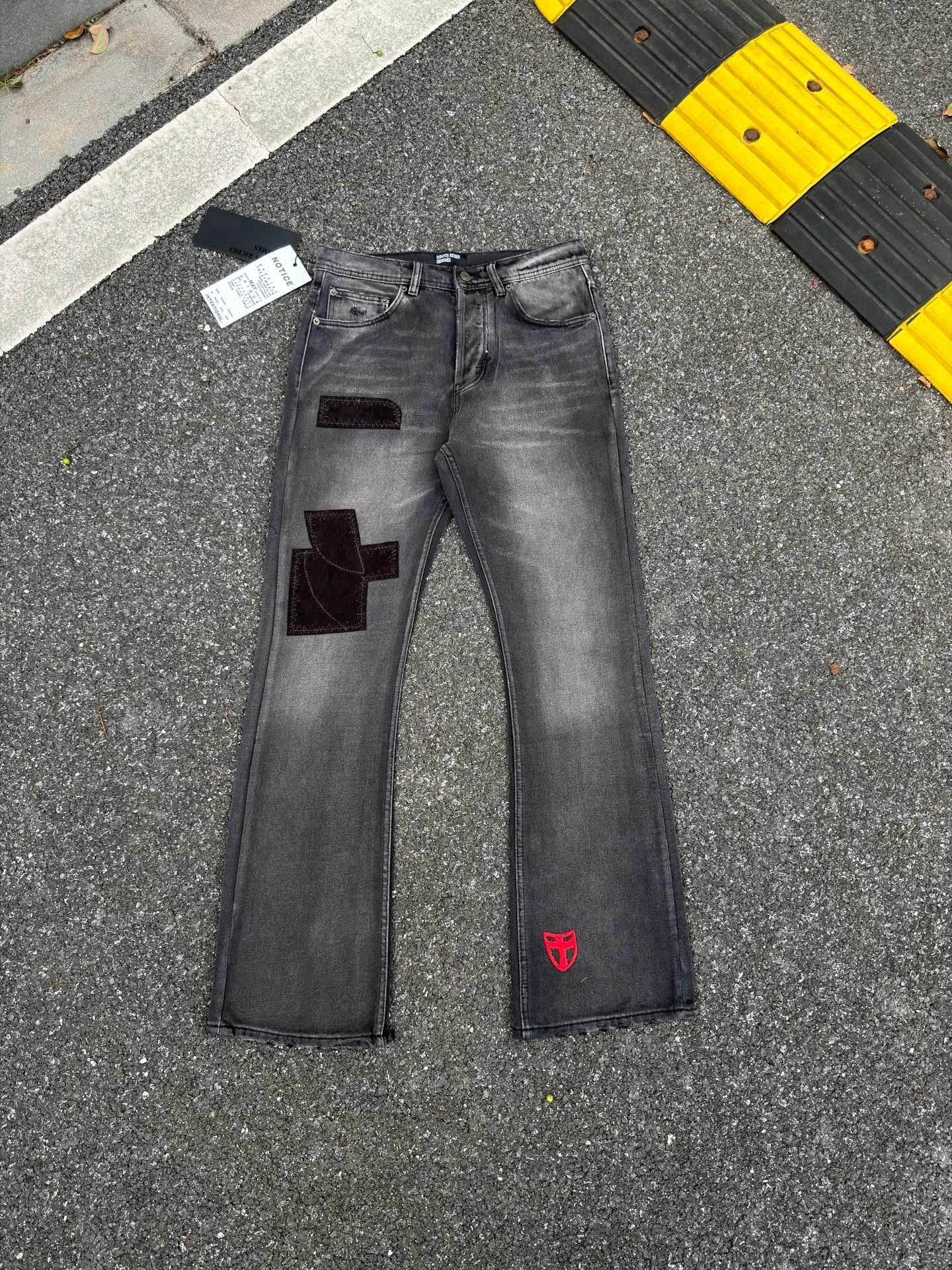 ERD Melancholy Vintage Embroidered Patchwork Flare Jeans