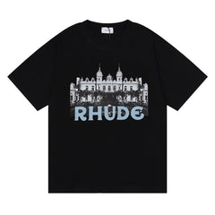 Rhude Casino High-Definition Castle Print T-Shirt