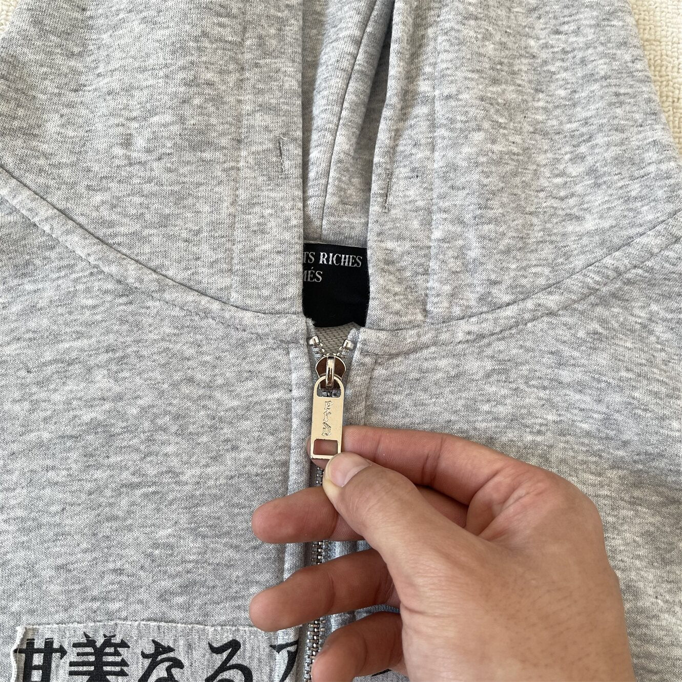 ERD Vintage Oversized Cropped Graphic Zip Up Hoodie