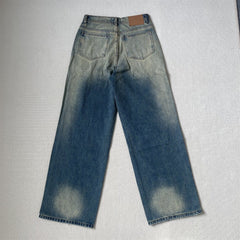 ERD Vintage Mud Wash Distressed Straight Denim Jeans