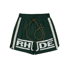 Rhude Contrasting color patchwork drawstring short pants