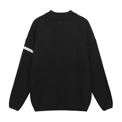 ERD Inspired Slogan Graphic Mock Neck Knit Sweater