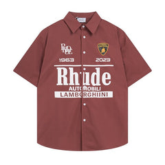 Rhude Collared shirt with floral print, blouse, T-shirt