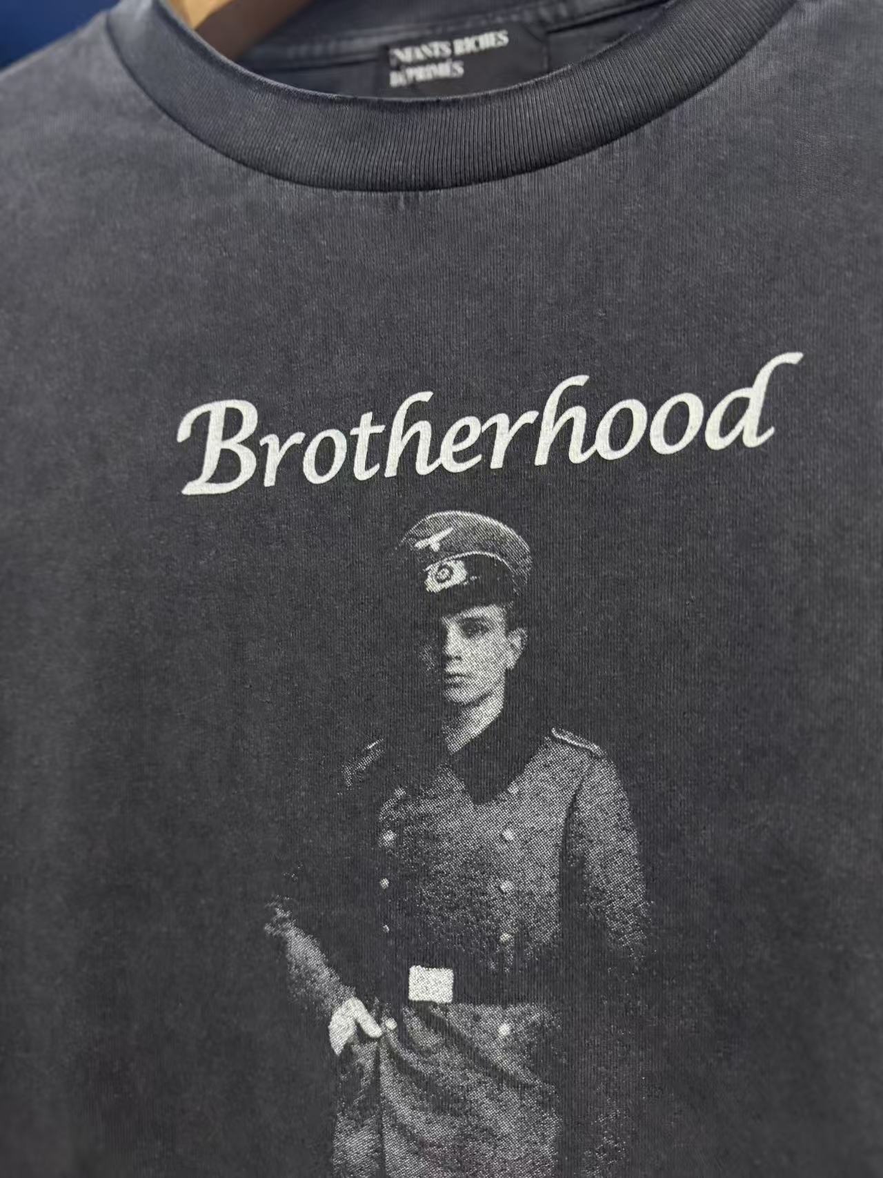 ERD Vintage Washed Distressed Portrait Print Long Tee