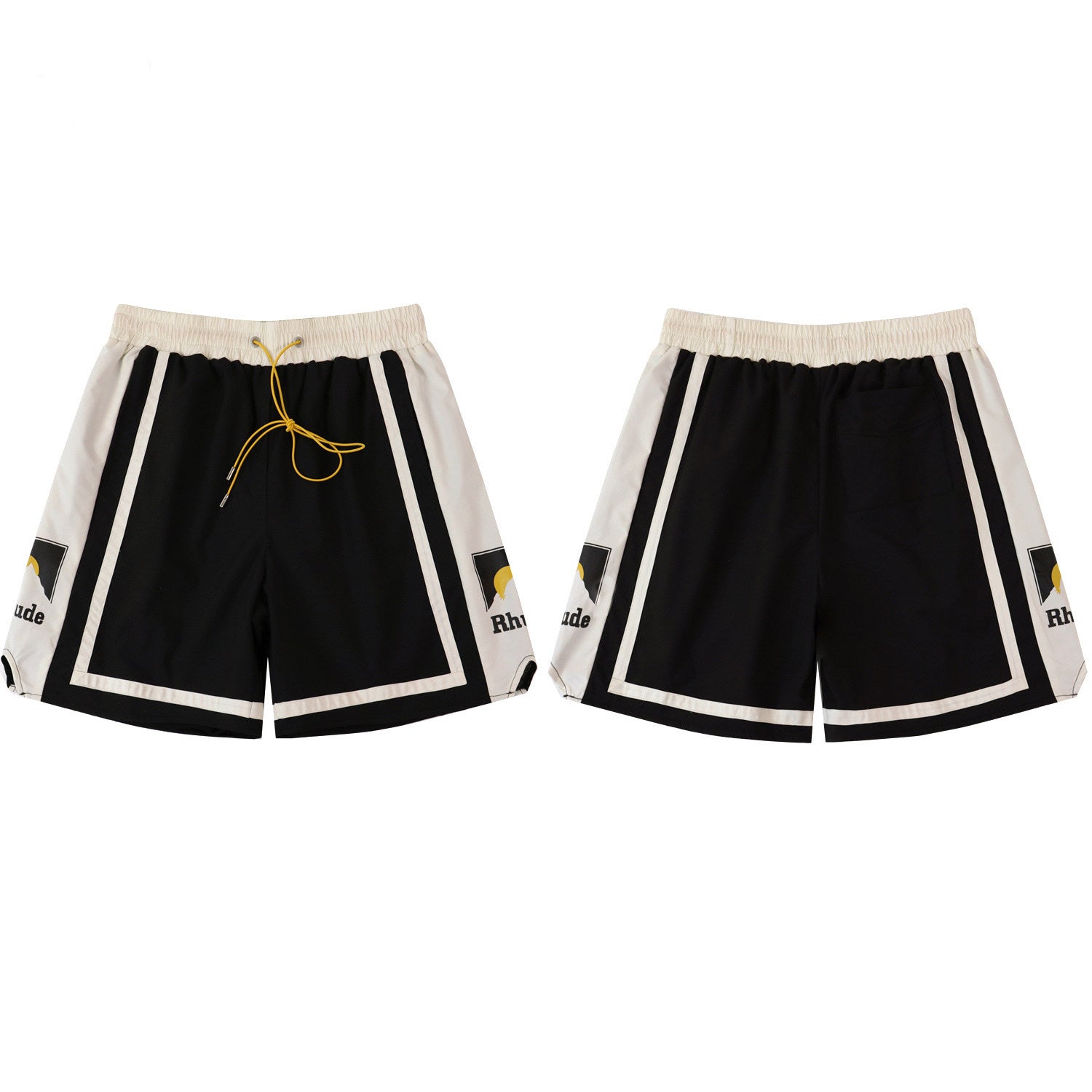 Rhude Panel Logo Short - Sunset Print Colorful Shorts