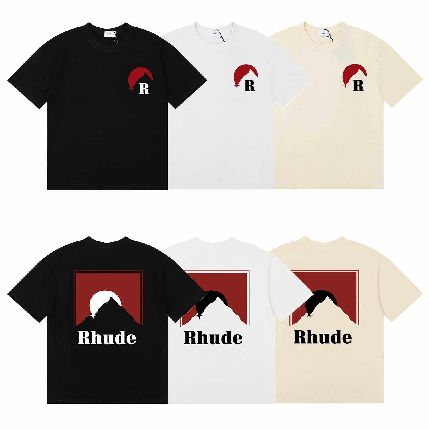Rhude Marlboro Classic Red Sunset Print Cotton T-Shirt