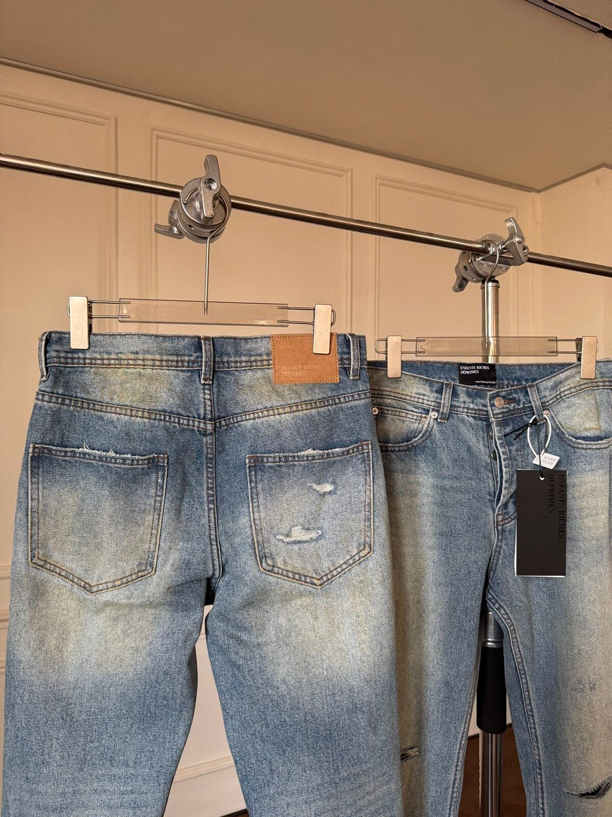ERD Vintage Mud Wash Distressed Straight Jeans
