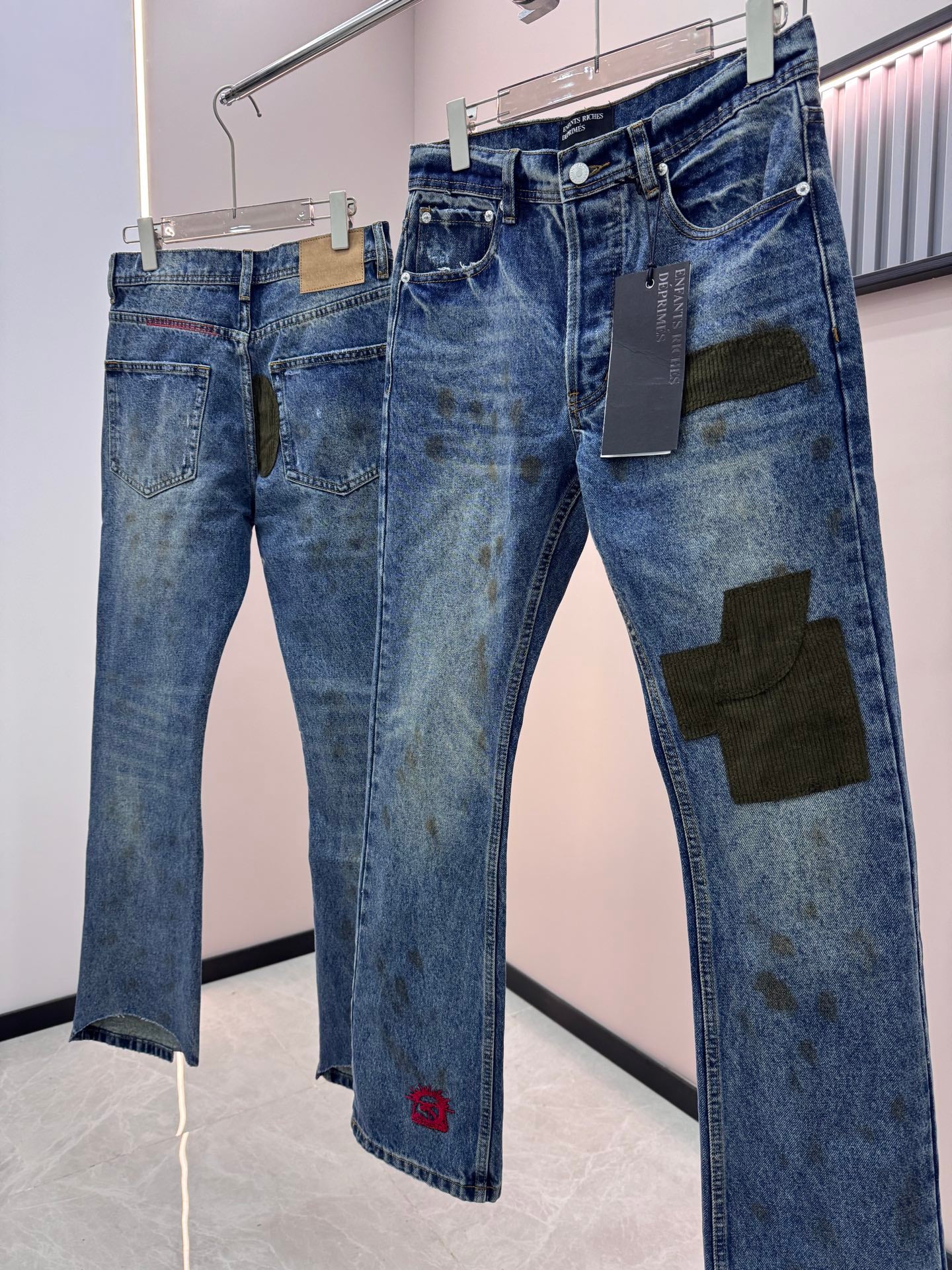ERD melancholic Vintage Embroidered Straight Slim Pants