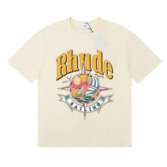 Rhude Sailing Sailboat Navigation Print T-Shirt