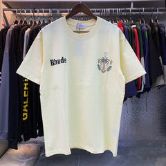 Rhude Las Palmas Coconut Print Round Neck T-shirt