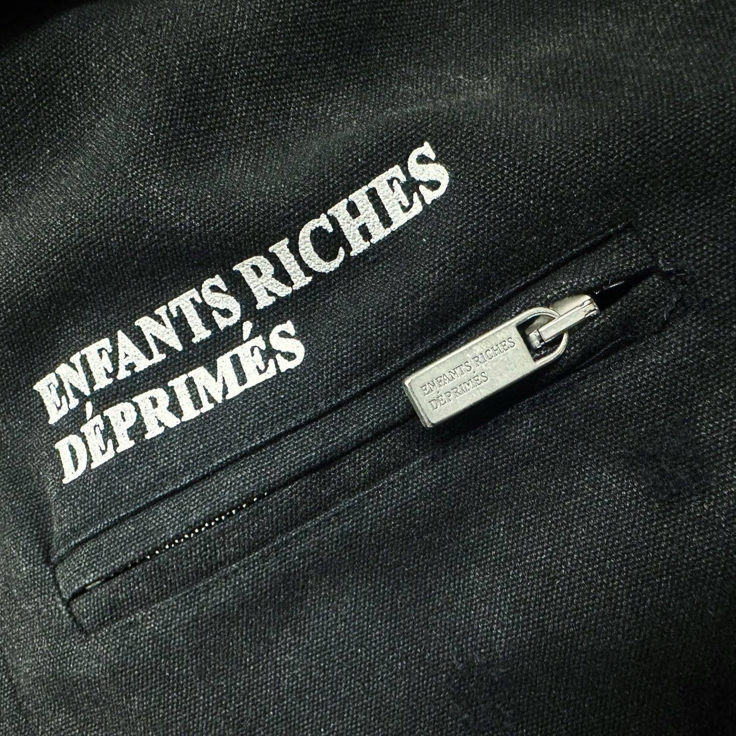 ERD Vintage Washed Distressed Cargo Harrington Jacket Outerwear
