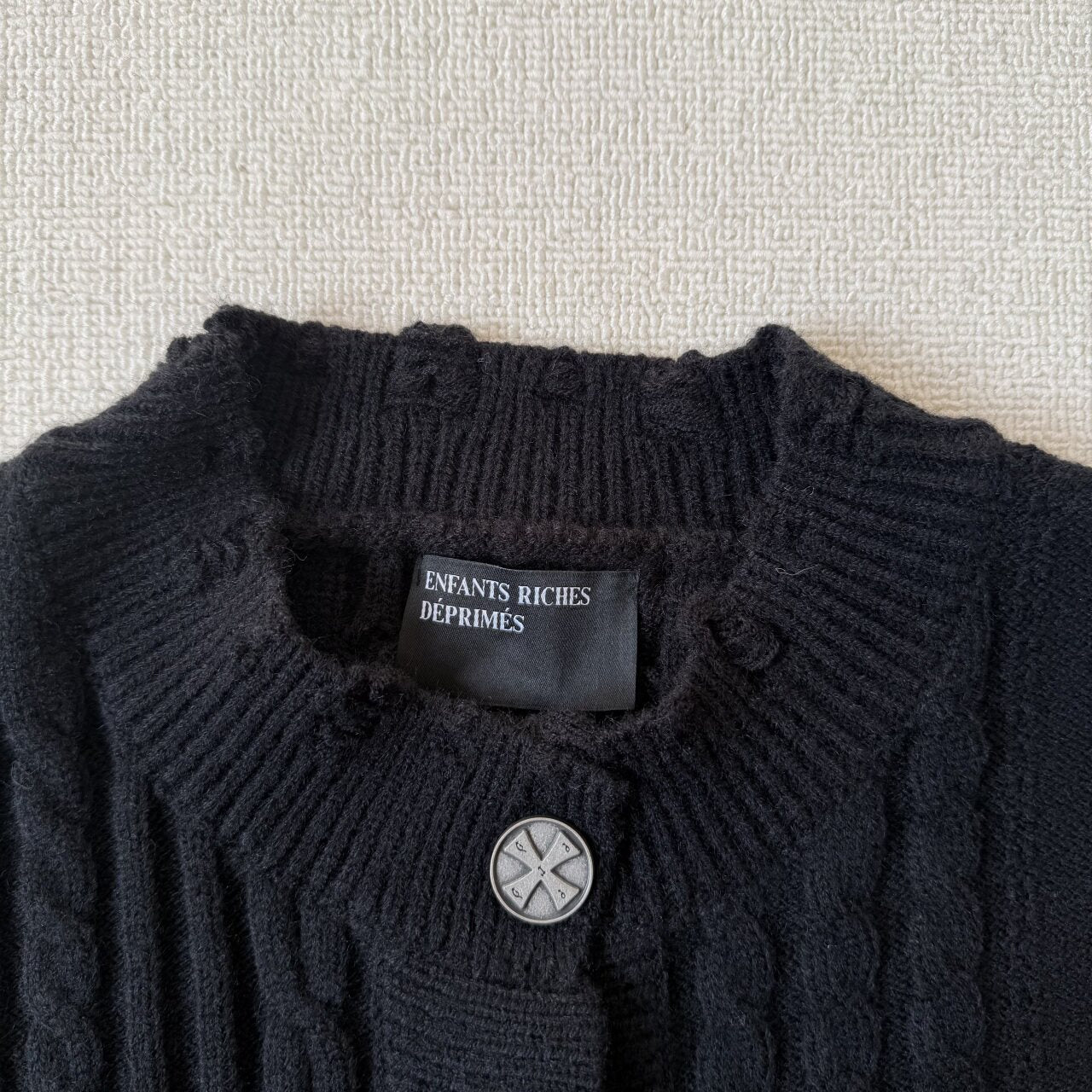 ERD Vintage Oversized Cable Knit Zip Up Cardigan