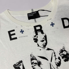 ERD Inspired Celebrity Graphic Distressed White Cotton Tee