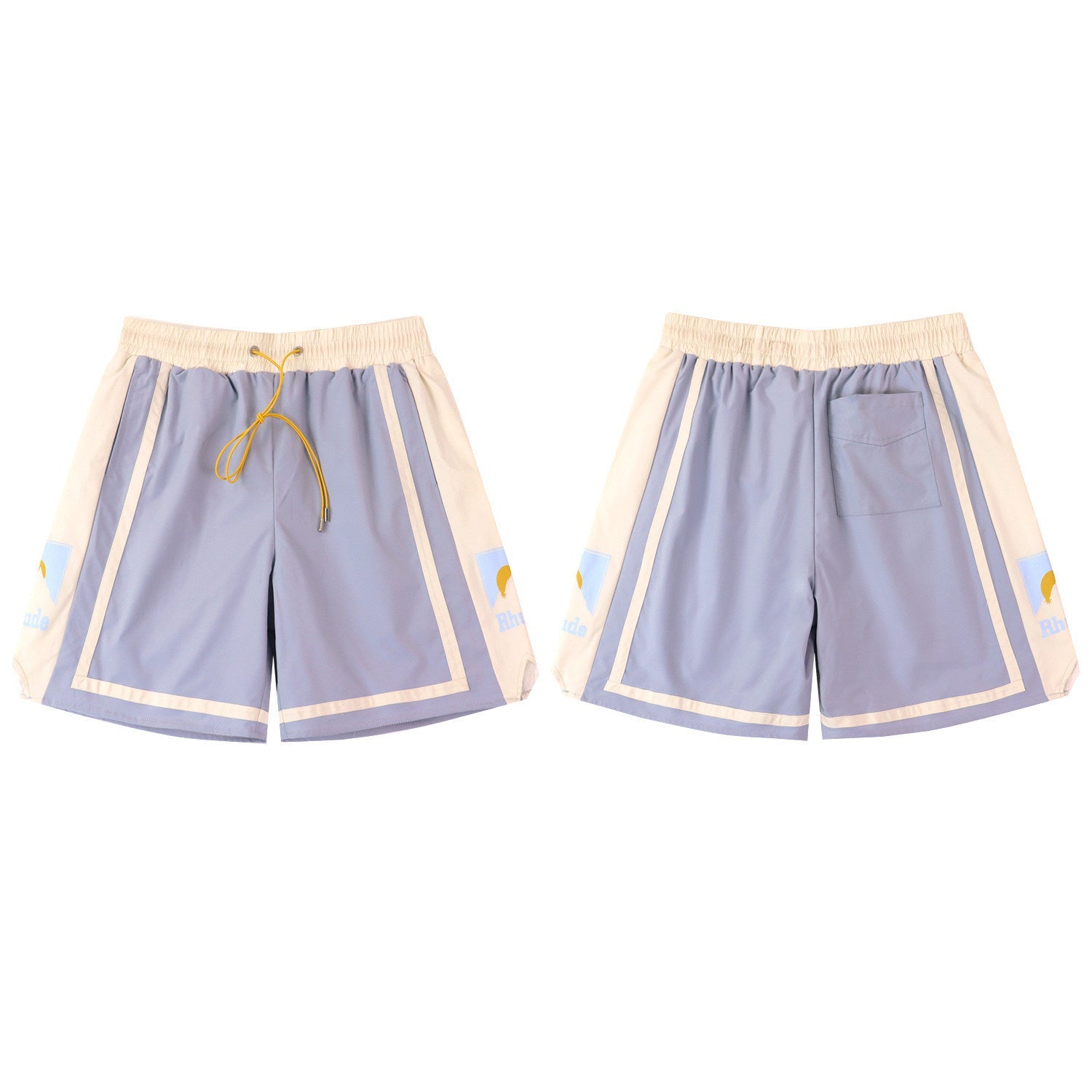 Rhude Panel Logo Short - Sunset Print Colorful Shorts