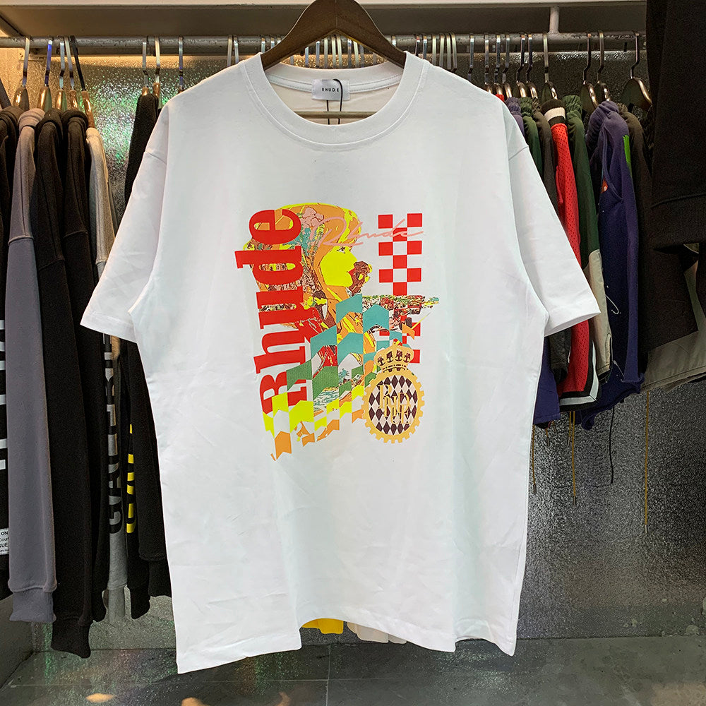 Rhude HUDE pattern printed T-shirt