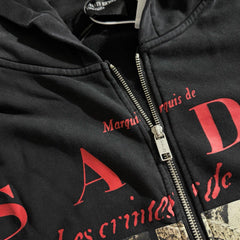 ERD Inspired Heavyweight 480g Washed Black Zip Hoodie