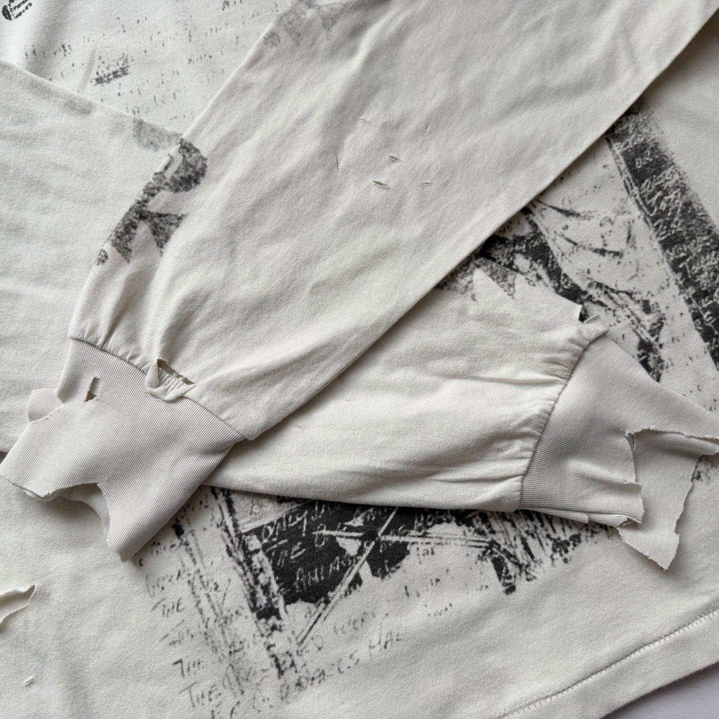 ERD Vintage Distressed Character Print Grey Long Tee
