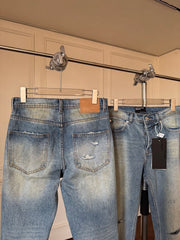 ERD Vintage Mud Wash Distressed Straight Jeans