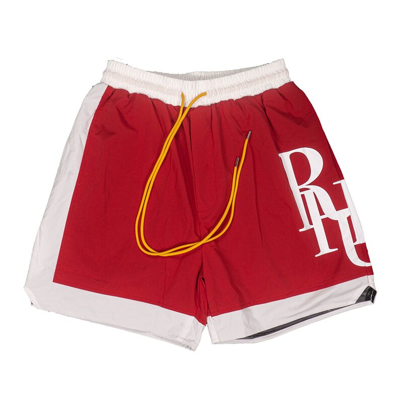 Rhude Summer New Color-Plaid Big Logo Print Short Pants