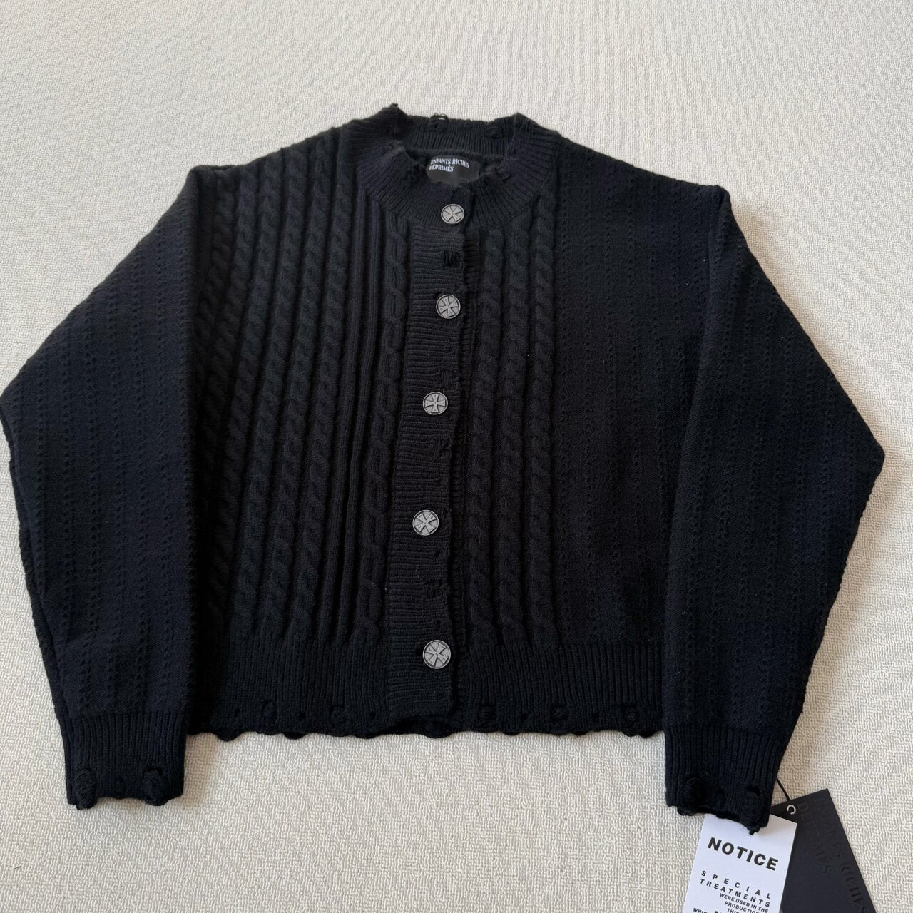 ERD Vintage Oversized Cable Knit Zip Up Cardigan