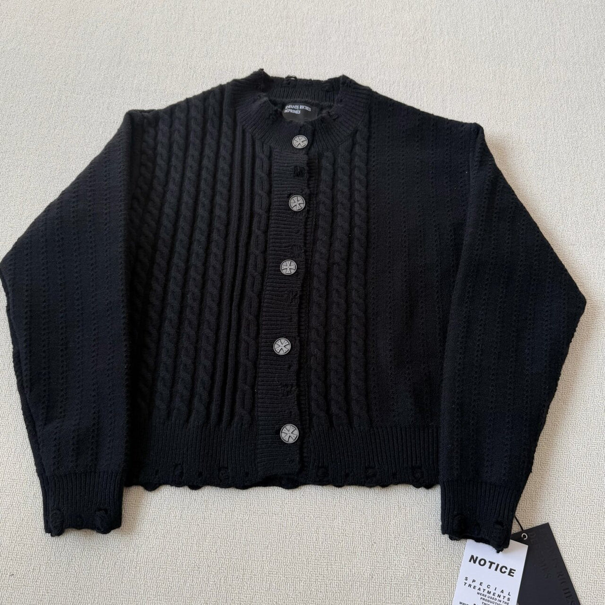 ERD Vintage Oversized Cable Knit Zip Up Cardigan