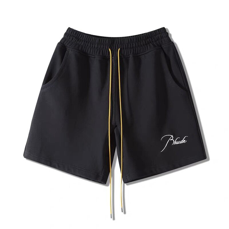 Rhude Embroidered letter drawstring shorts