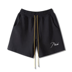 Rhude Embroidered letter drawstring shorts