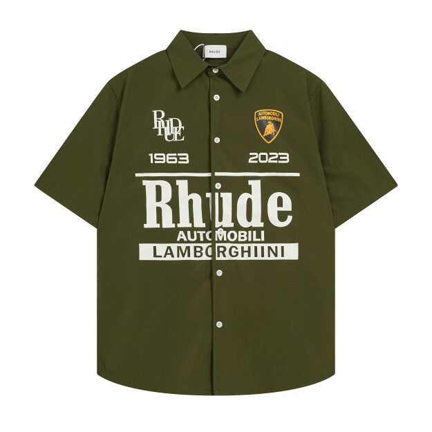Rhude Collared shirt with floral print, blouse, T-shirt