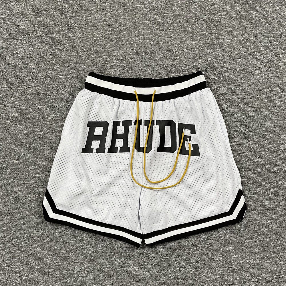 Rhude Printed basketball pants, casual shorts