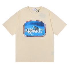 Rhude LONE WOLD Loose Casual Crew Neck Short Sleeve T-Shirt