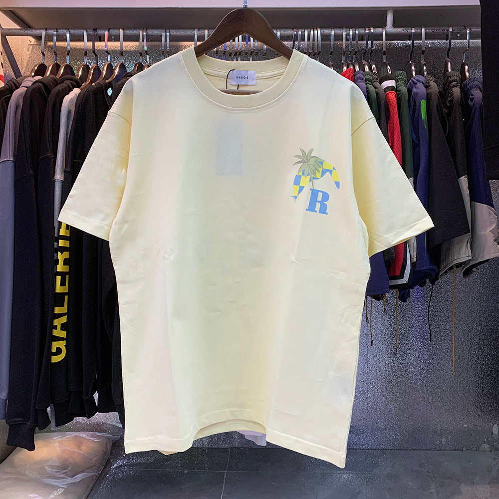 Rhude Moonlight Tropics Coconut Tree Racing Print T-shirt