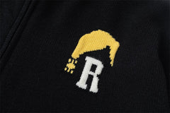Rhude American-style jacquard hooded sweater