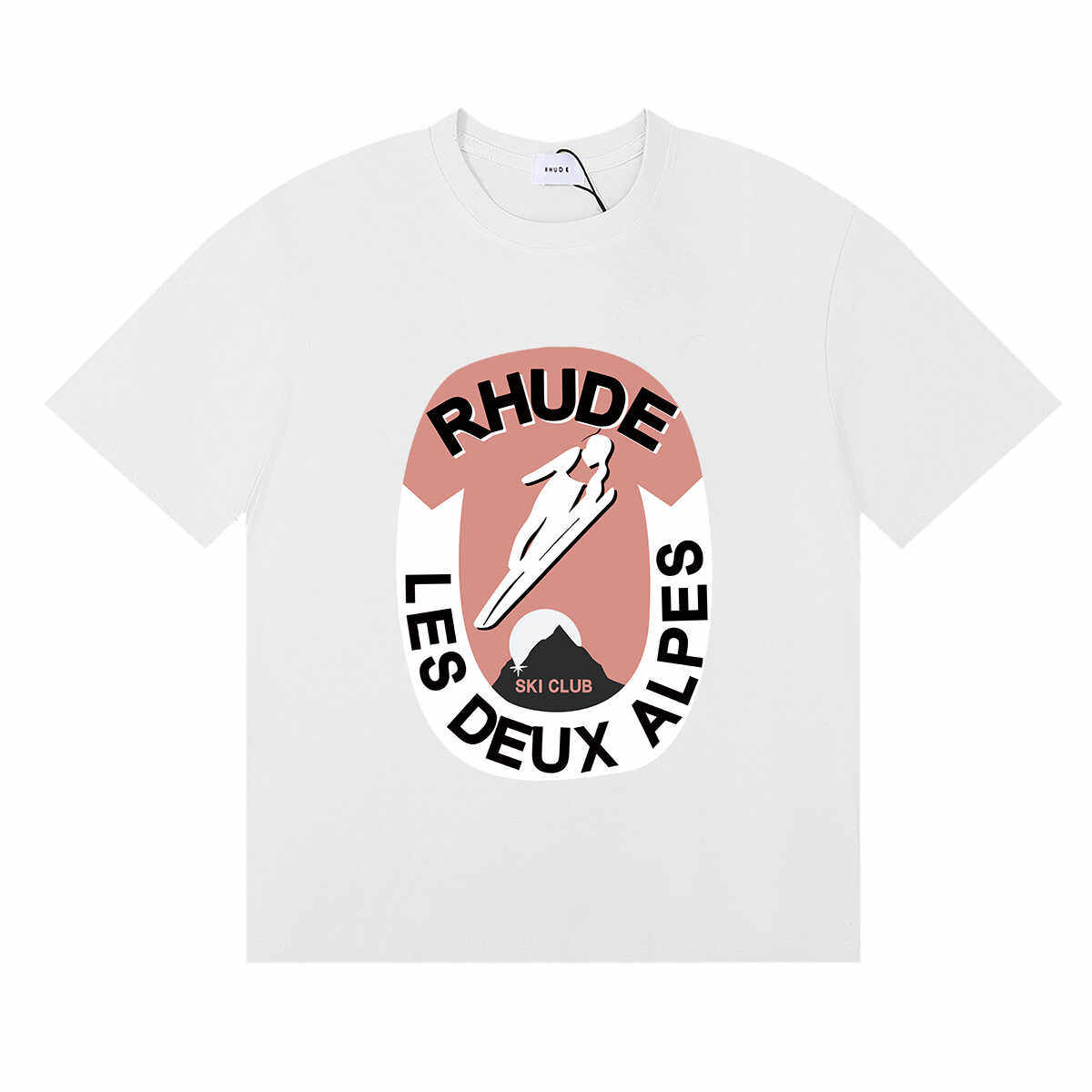 Rhude Les Deux Alpes Alpine Skiing Classic Sunrise Print T-Shirt