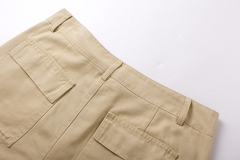 Rhude Hip-hop trend fashion wash denim cargo shorts
