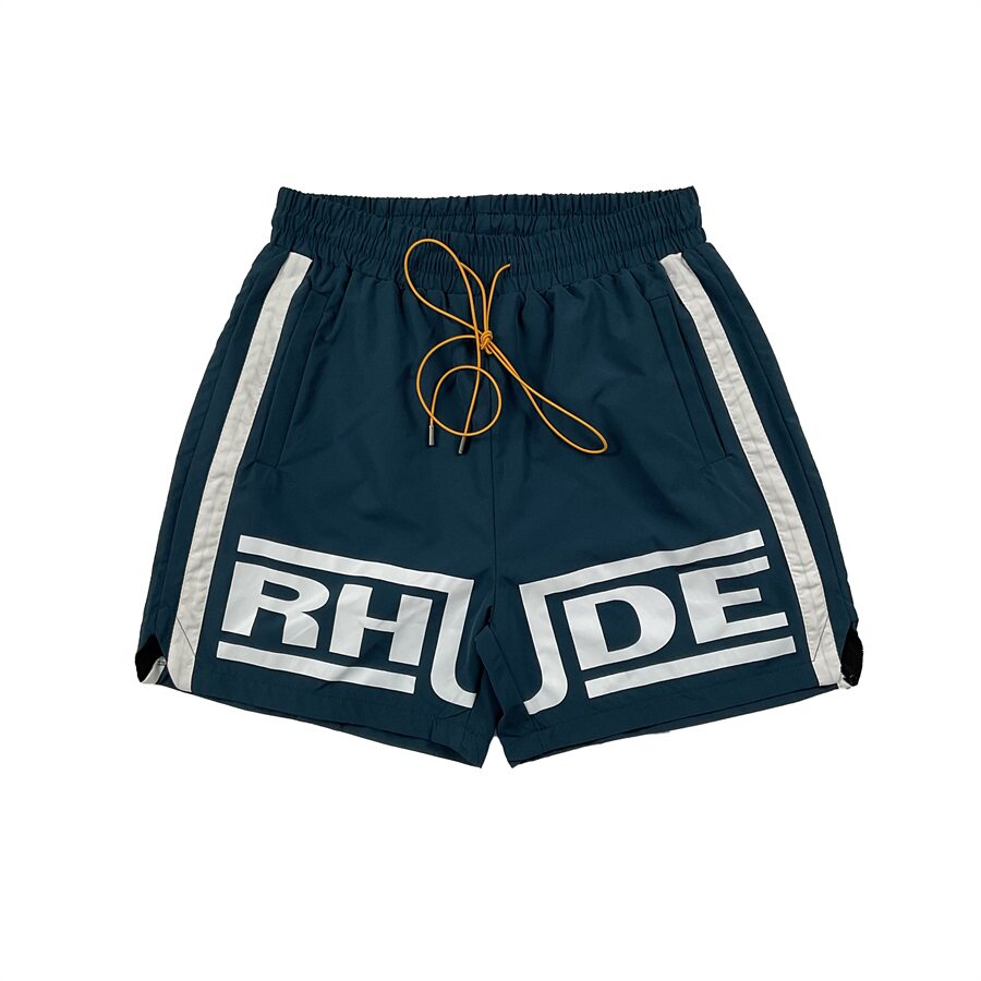 Rhude Contrasting color patchwork drawstring short pants
