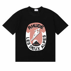 Rhude Les Deux Alpes Alpine Skiing Classic Sunrise Print T-Shirt