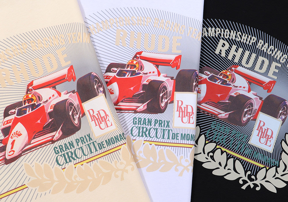 RHUDE F1 Grand Prix Circuit de Monaco Print T-Shirt