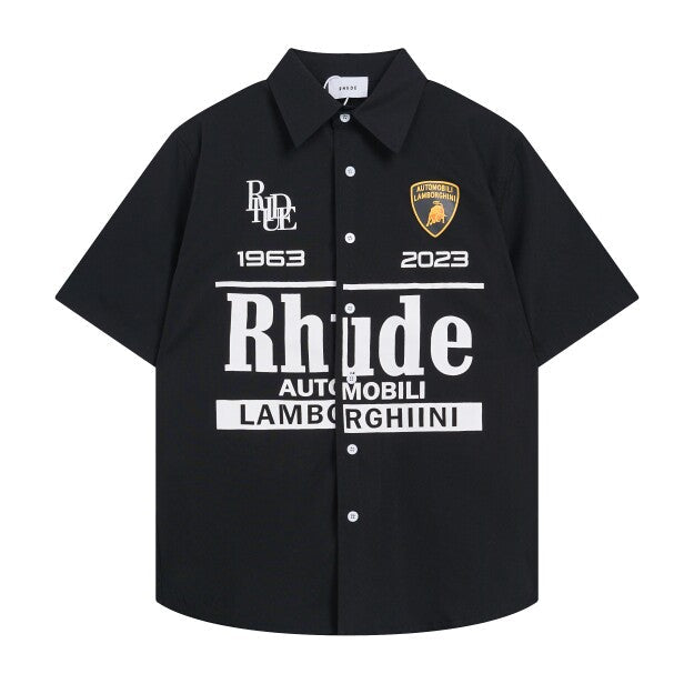 Rhude Collared shirt with floral print, blouse, T-shirt