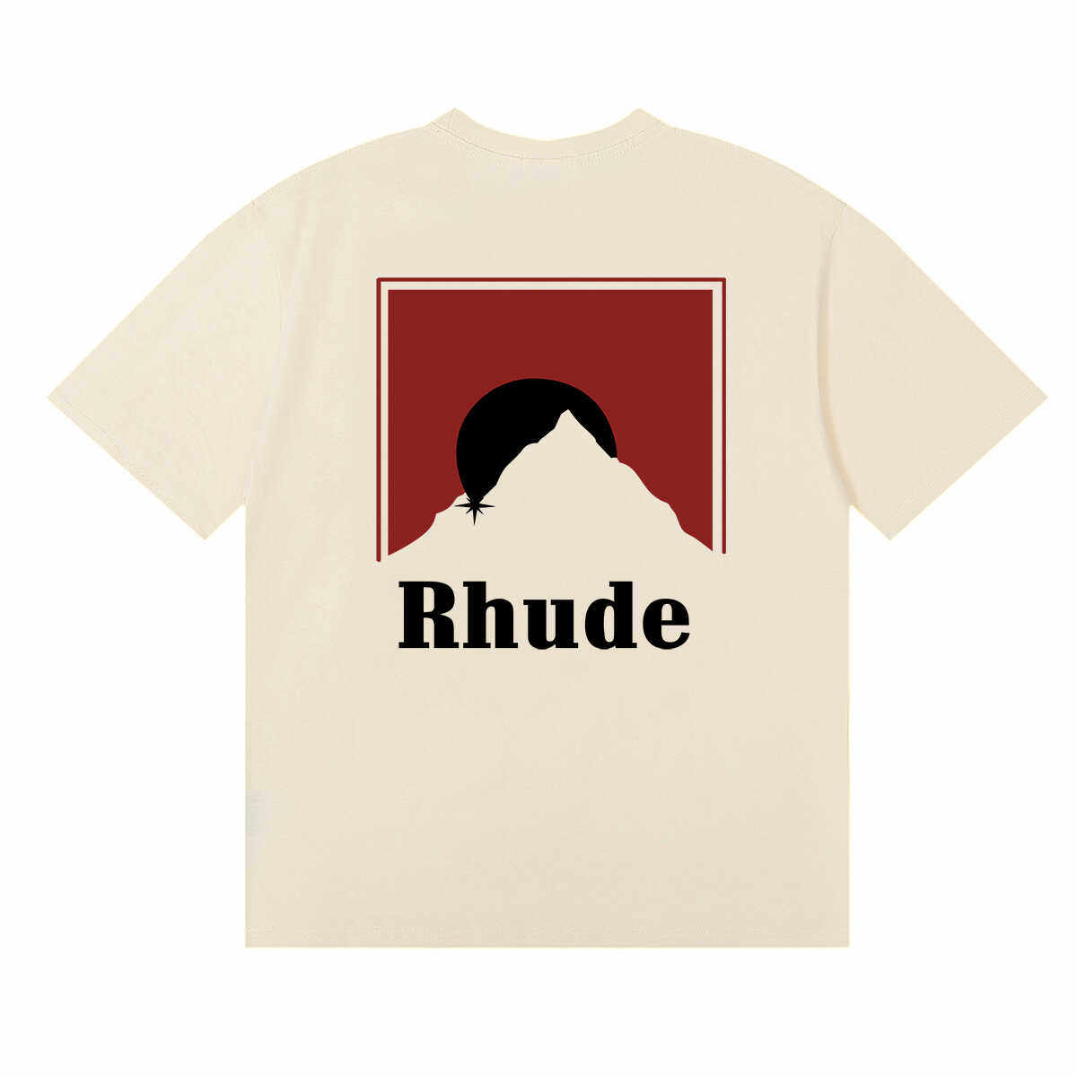 Rhude Marlboro Classic Red Sunset Print Cotton T-Shirt