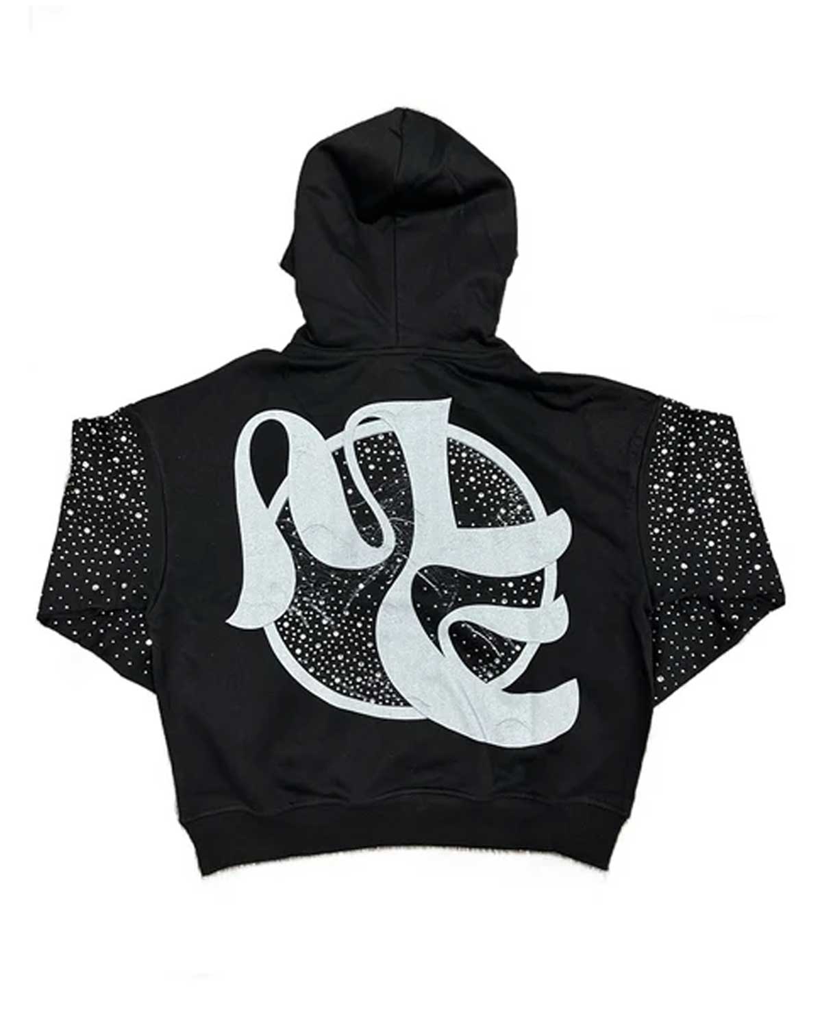 Mixed Emotions Archer Rhinestone Hoodie Black