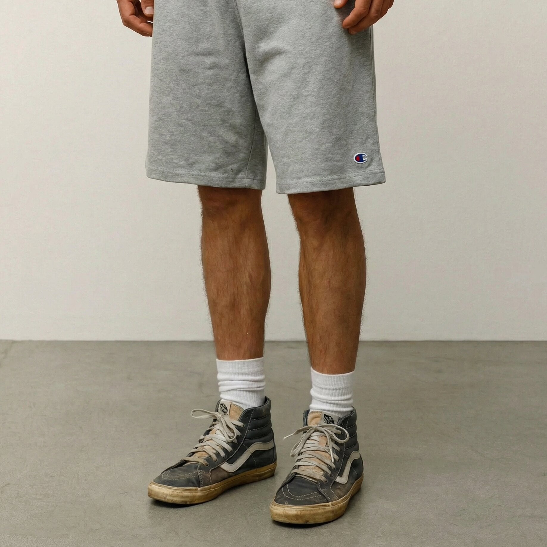 Champion Style Embroidered Cotton Mesh Relaxed Athletic Shorts