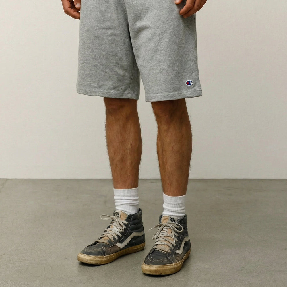 Champion Style Embroidered Cotton Mesh Relaxed Athletic Shorts
