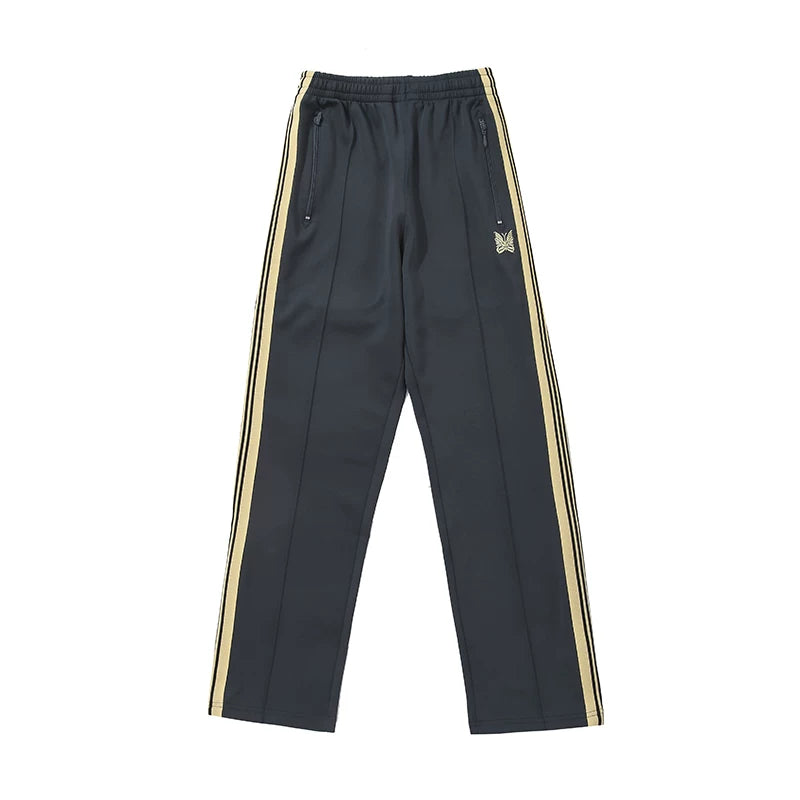 Needles Style Butterfly Embroidered Stripe Track Pants