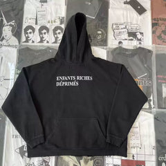 ERD melancholic Washed Fleece Oversized Graphic Hoodie