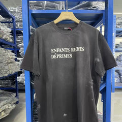 ERD Classic Logo Distressed Washed Grey Tee