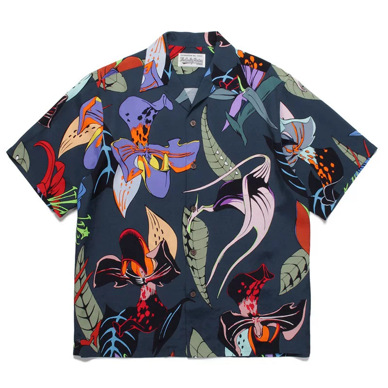WACKO MARIA Basquiat Graphic Cuban Collar Shirt